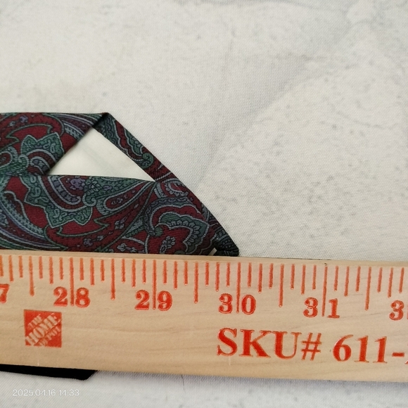 Paisley Tie Necktie Christopher Hayes Silk Burgundy Gray Made In Italy Formal - Picture 5 of 8